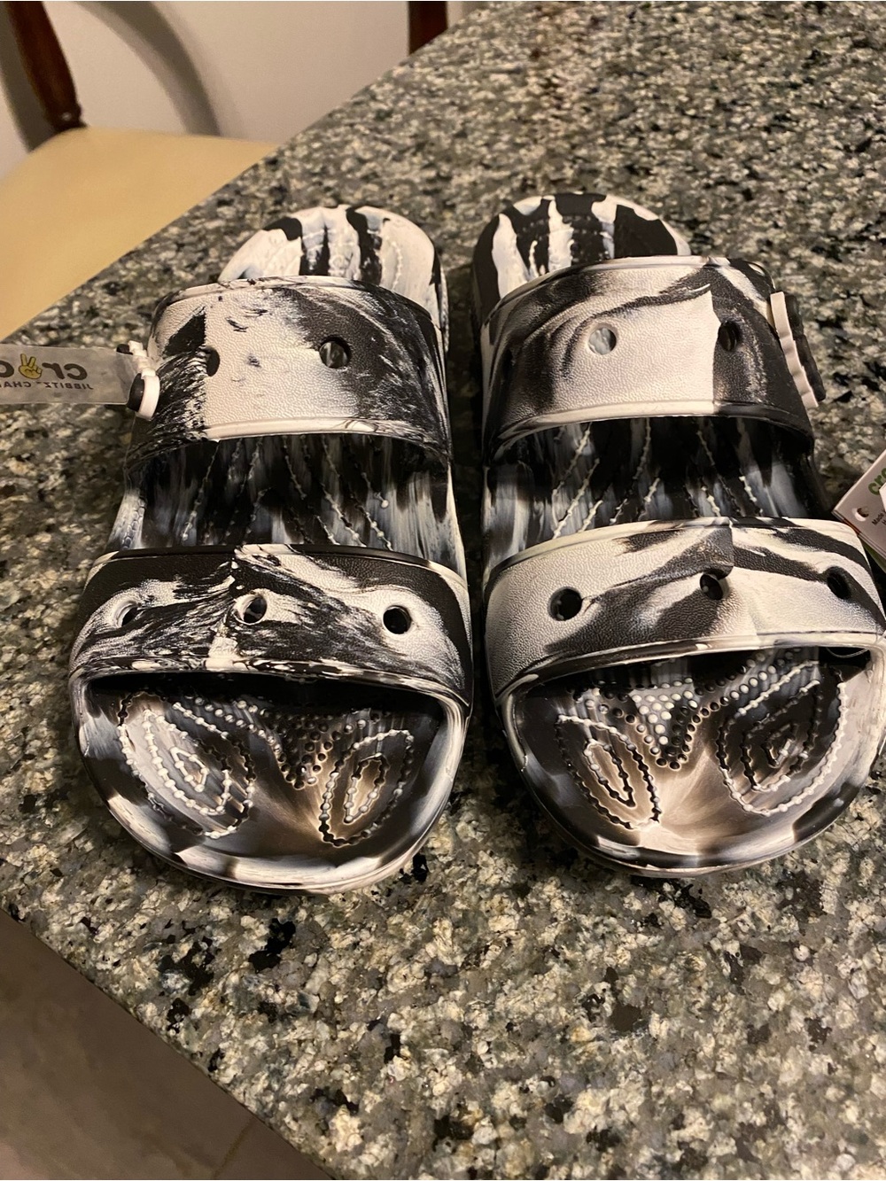 NWT Crocs women’s marble sandles